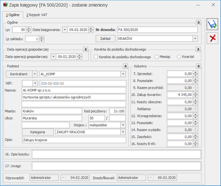 COMARCH ERP OPTIMA Księga Podatkowa dla Biur Rachunkowych